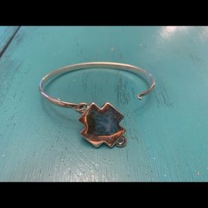 Silver cross bangle bracelet